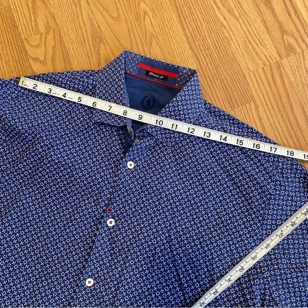 Bugatchi Uomo Men's Navy Patterned Button Down Sh… - image 6